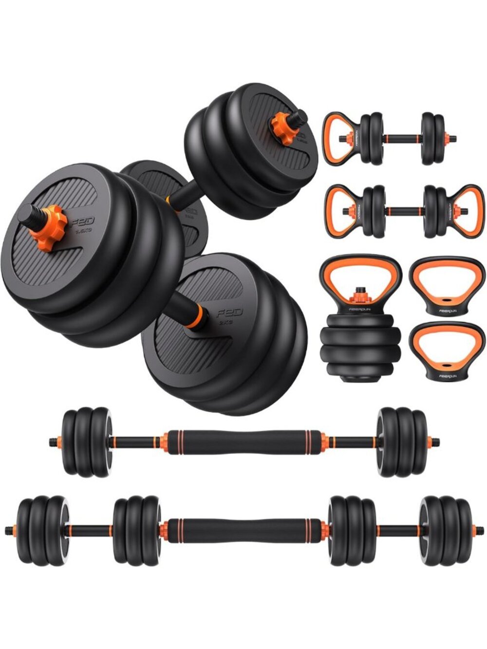 Adjustable Dumbbells Set 20-90lbs, 5-in-1 Free Weights for Home Gym, Fitness
